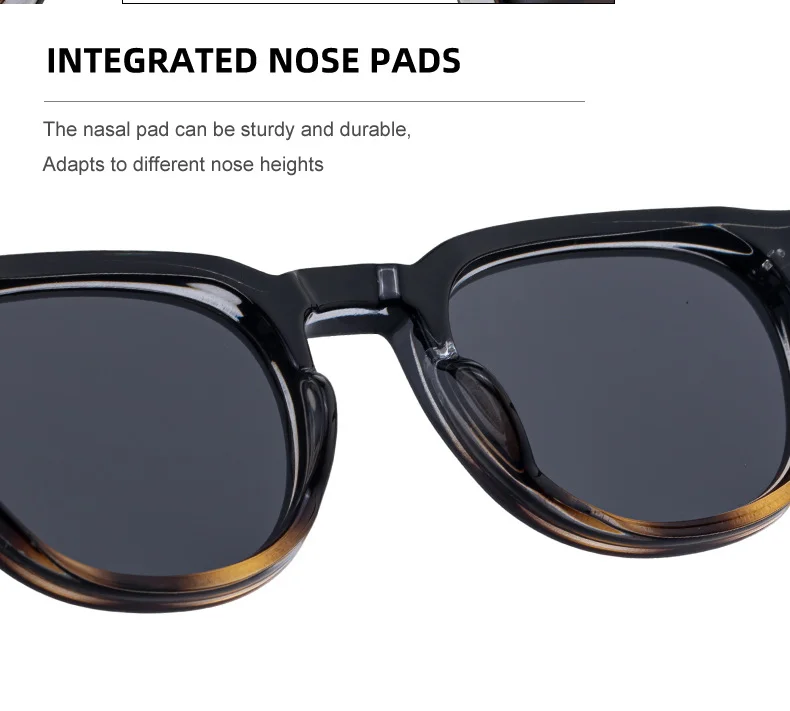 Black PC Trendy Women's Oval Sunglasses - Unique Propionate Frame with Metal Pin Temples – Stylish UV400 Sun Protection - Details 14