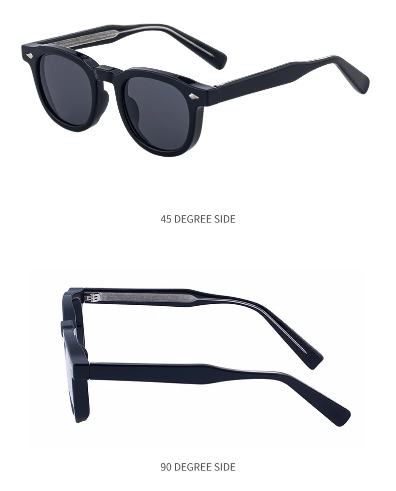 Black PC Trendy Women's Oval Sunglasses - Unique Propionate Frame with Metal Pin Temples – Stylish UV400 Sun Protection - Details 18