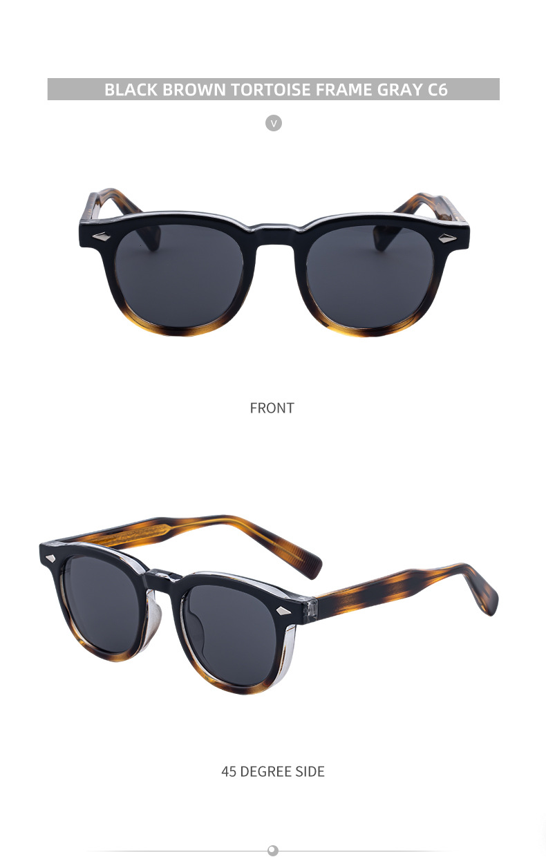 Black PC Trendy Women's Oval Sunglasses - Unique Propionate Frame with Metal Pin Temples – Stylish UV400 Sun Protection - Details 23