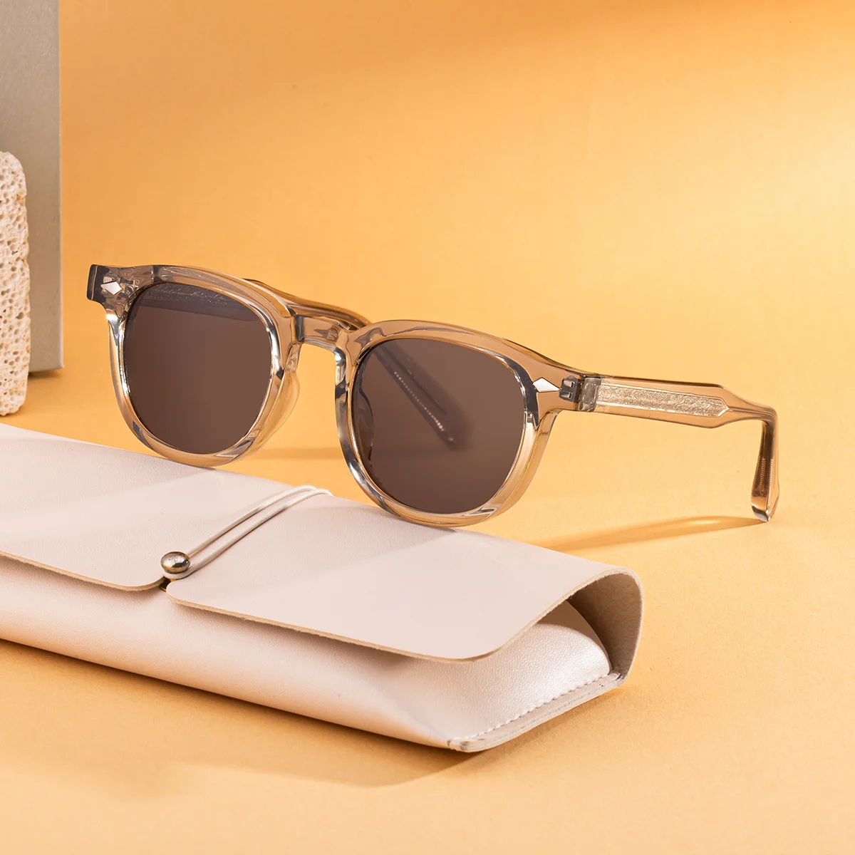 Black PC Trendy Women's Oval Sunglasses - Unique Propionate Frame with Metal Pin Temples – Stylish UV400 Sun Protection - View 3