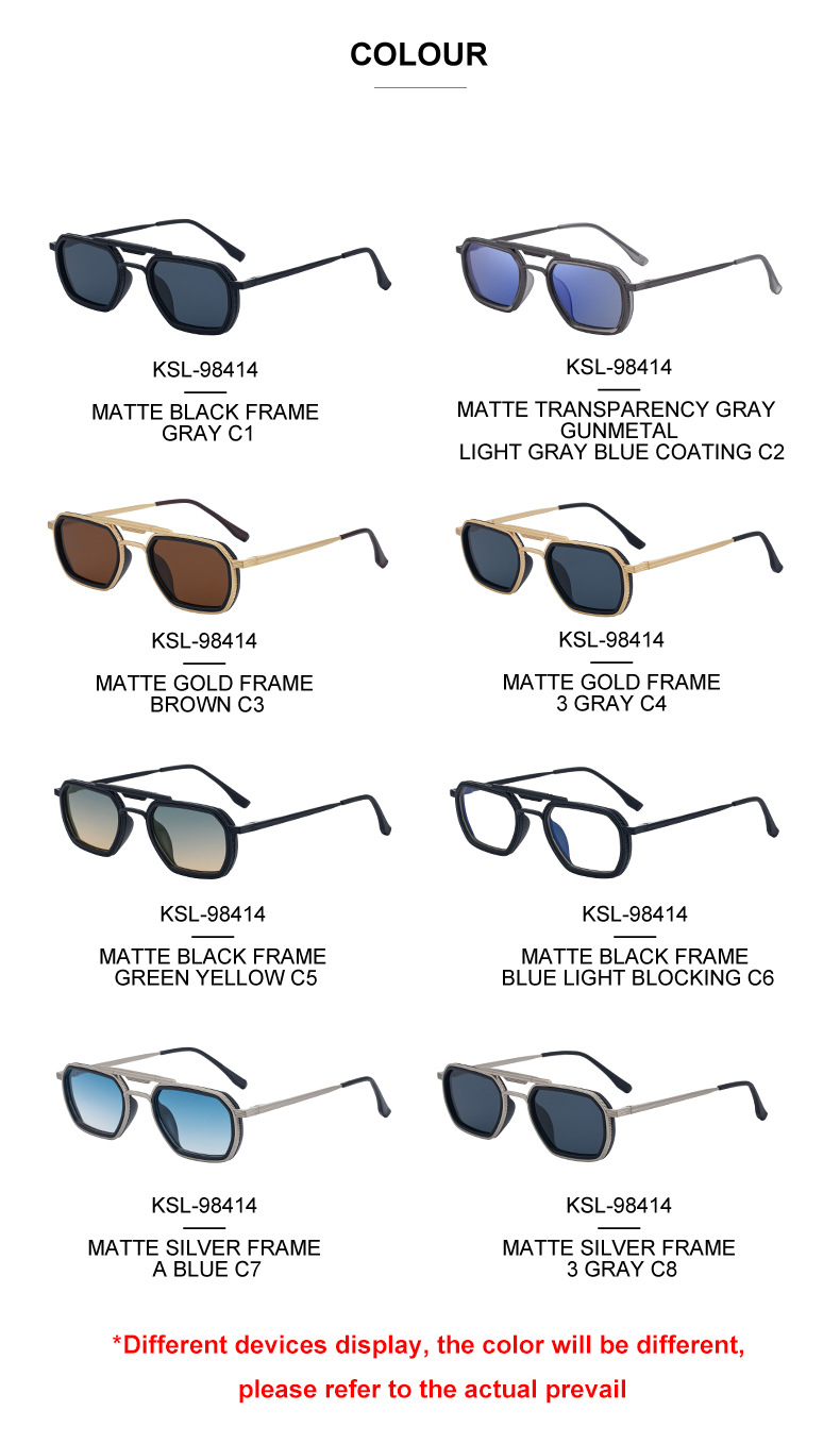 Black Zinc Alloy Men's Retro Square Sunglasses - Trendy Punk Style, Double Bridge Design & Flexible Spring Temples – Vintage Cool Eyewear - Details 13