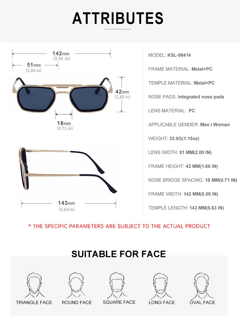 Black Zinc Alloy Men's Retro Square Sunglasses - Trendy Punk Style, Double Bridge Design & Flexible Spring Temples – Vintage Cool Eyewear - Details 14