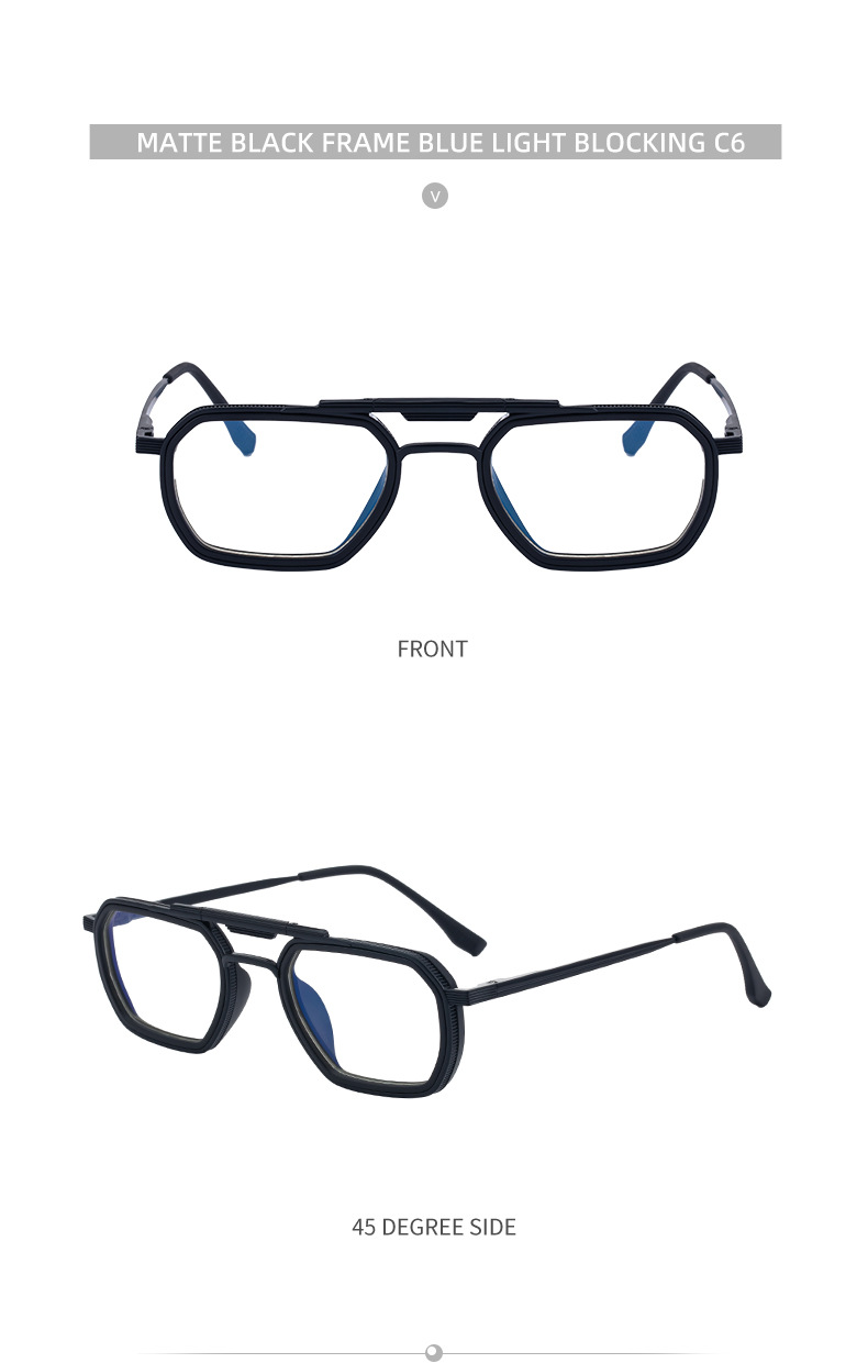 Black Zinc Alloy Men's Retro Square Sunglasses - Trendy Punk Style, Double Bridge Design & Flexible Spring Temples – Vintage Cool Eyewear - Details 21