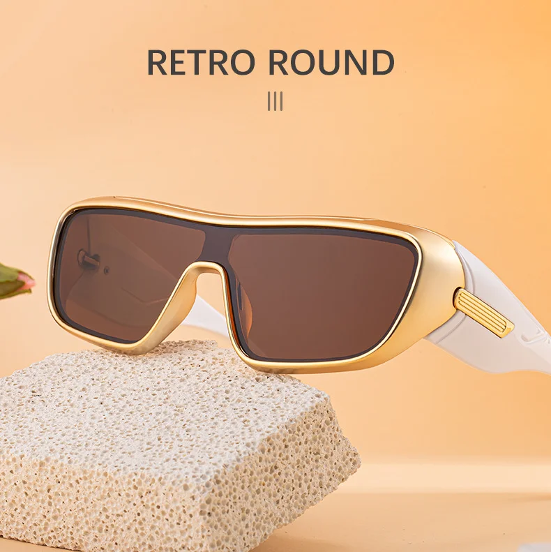 Black PC Men's Trendy Sports Sunglasses - Unique One-Piece Shield Design – Windproof & UV Protection for Cycling, Running & Outdoor Activities - Details 10