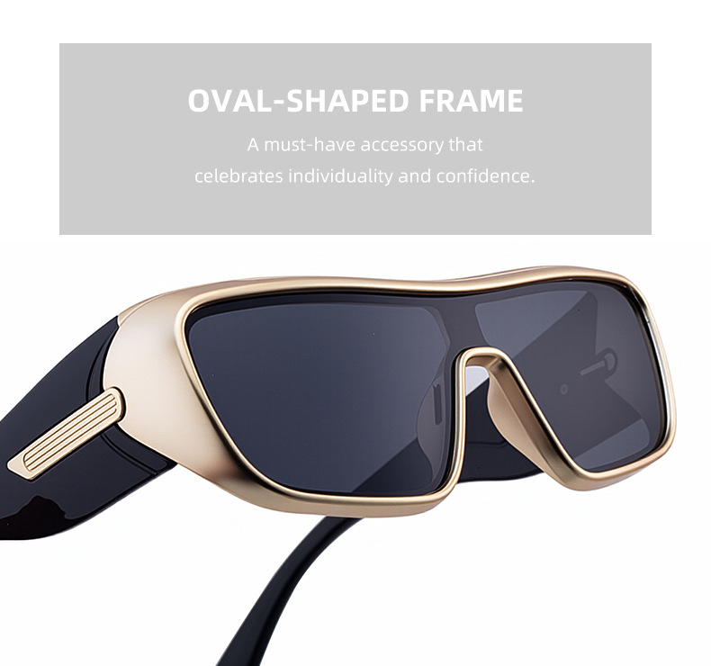 Black PC Men's Trendy Sports Sunglasses - Unique One-Piece Shield Design – Windproof & UV Protection for Cycling, Running & Outdoor Activities - Details 12