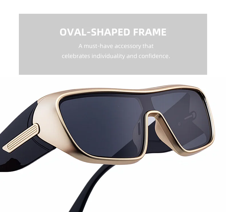 Black PC Men's Trendy Sports Sunglasses - Unique One-Piece Shield Design – Windproof & UV Protection for Cycling, Running & Outdoor Activities - Details 12
