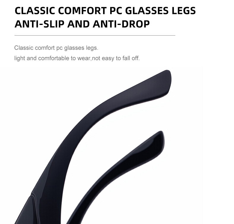 Black PC Men's Trendy Sports Sunglasses - Unique One-Piece Shield Design – Windproof & UV Protection for Cycling, Running & Outdoor Activities - Details 13