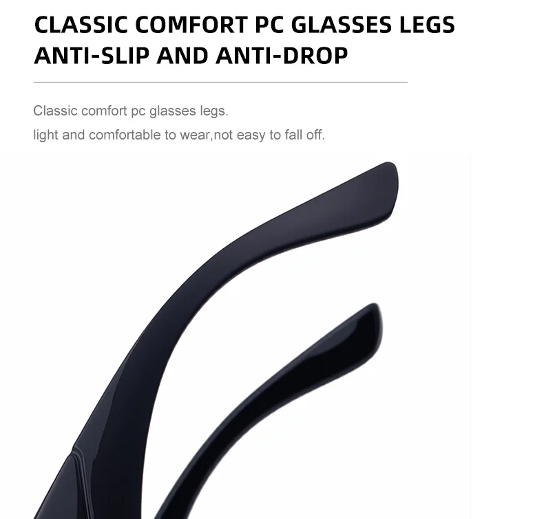 Black PC Men's Trendy Sports Sunglasses - Unique One-Piece Shield Design – Windproof & UV Protection for Cycling, Running & Outdoor Activities - Details 13