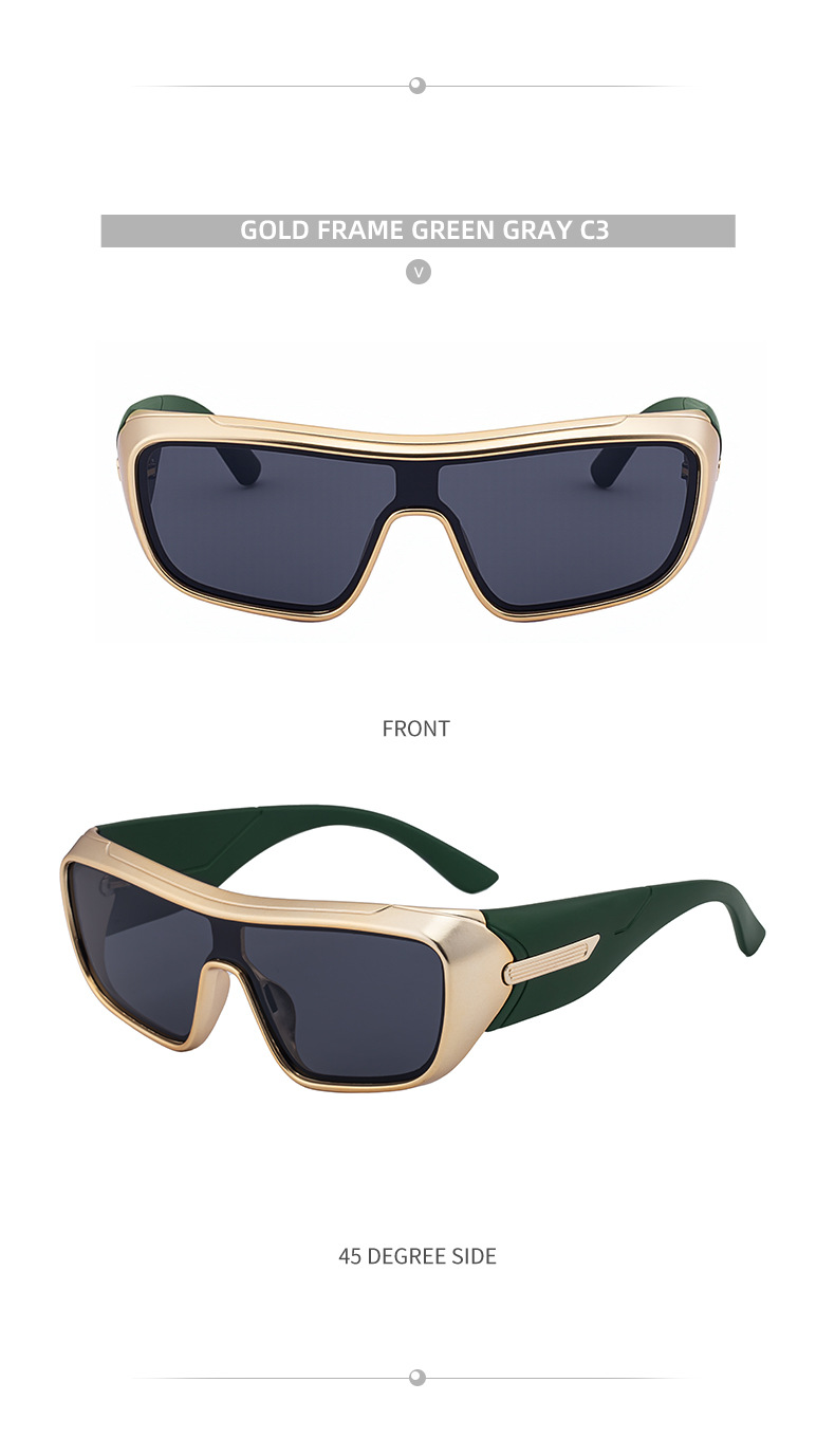 Black PC Men's Trendy Sports Sunglasses - Unique One-Piece Shield Design – Windproof & UV Protection for Cycling, Running & Outdoor Activities - Details 21
