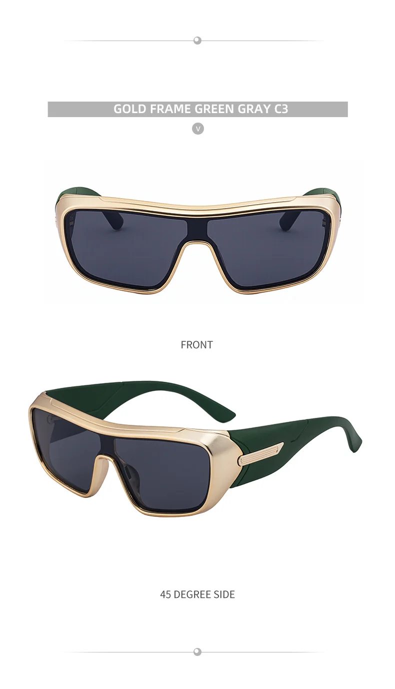Black PC Men's Trendy Sports Sunglasses - Unique One-Piece Shield Design – Windproof & UV Protection for Cycling, Running & Outdoor Activities - Details 21