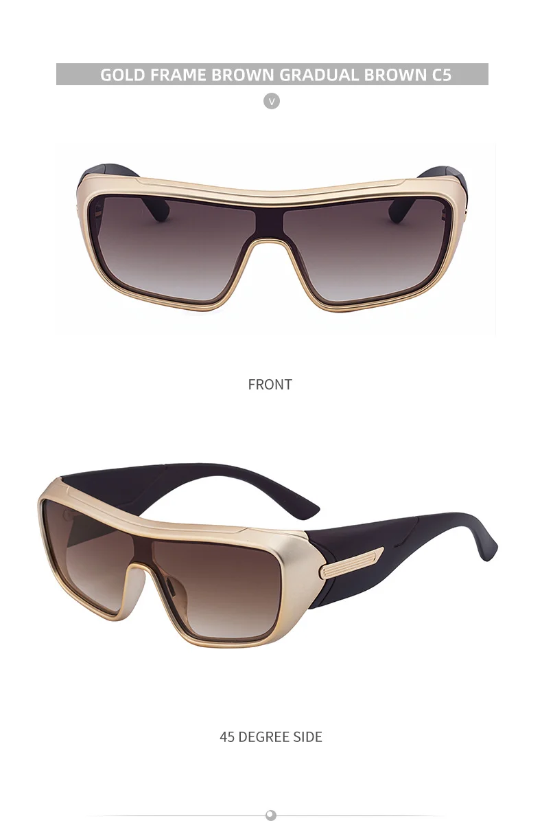 Black PC Men's Trendy Sports Sunglasses - Unique One-Piece Shield Design – Windproof & UV Protection for Cycling, Running & Outdoor Activities - Details 23