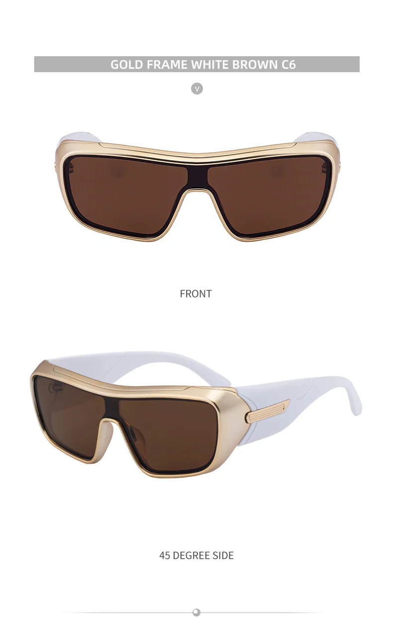 Black PC Men's Trendy Sports Sunglasses - Unique One-Piece Shield Design – Windproof & UV Protection for Cycling, Running & Outdoor Activities - Details 24