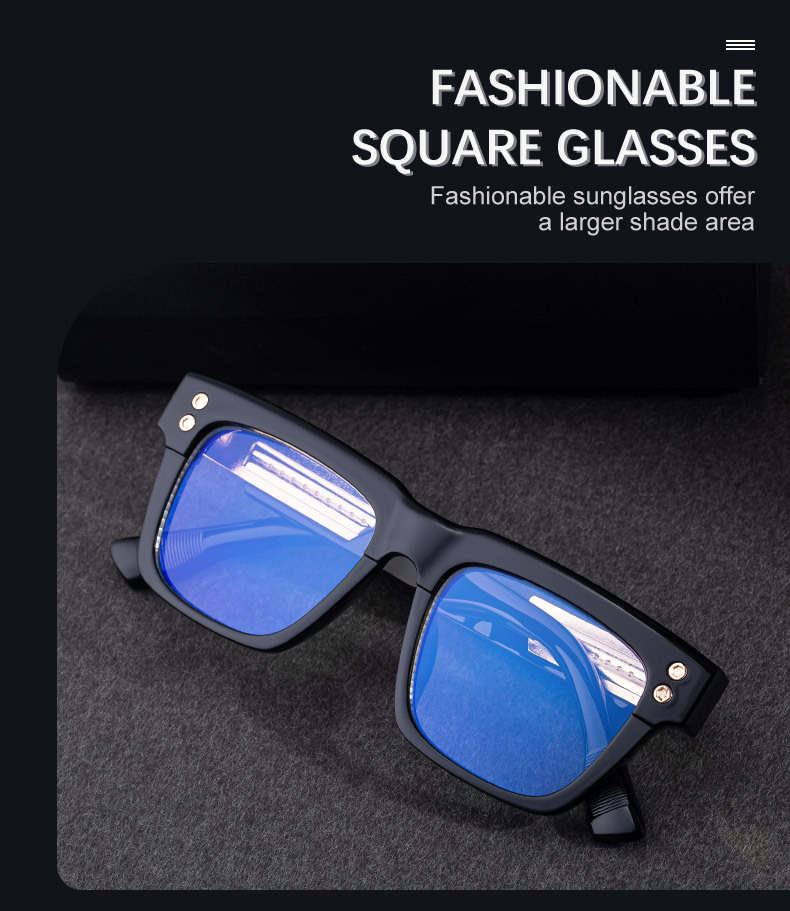 Black PC Men's Retro Square Photochromic Sunglasses - EU/US Fashion Style, Unique Design & UV400 Protection for Outdoor Activities - Details 1