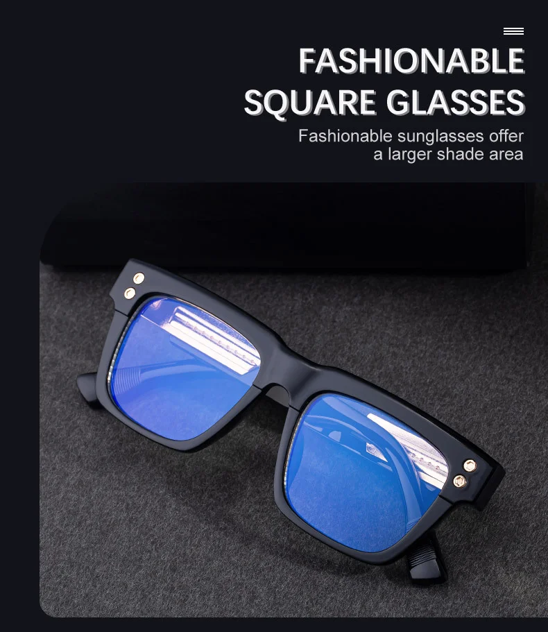 Black PC Men's Retro Square Photochromic Sunglasses - EU/US Fashion Style, Unique Design & UV400 Protection for Outdoor Activities - Details 1