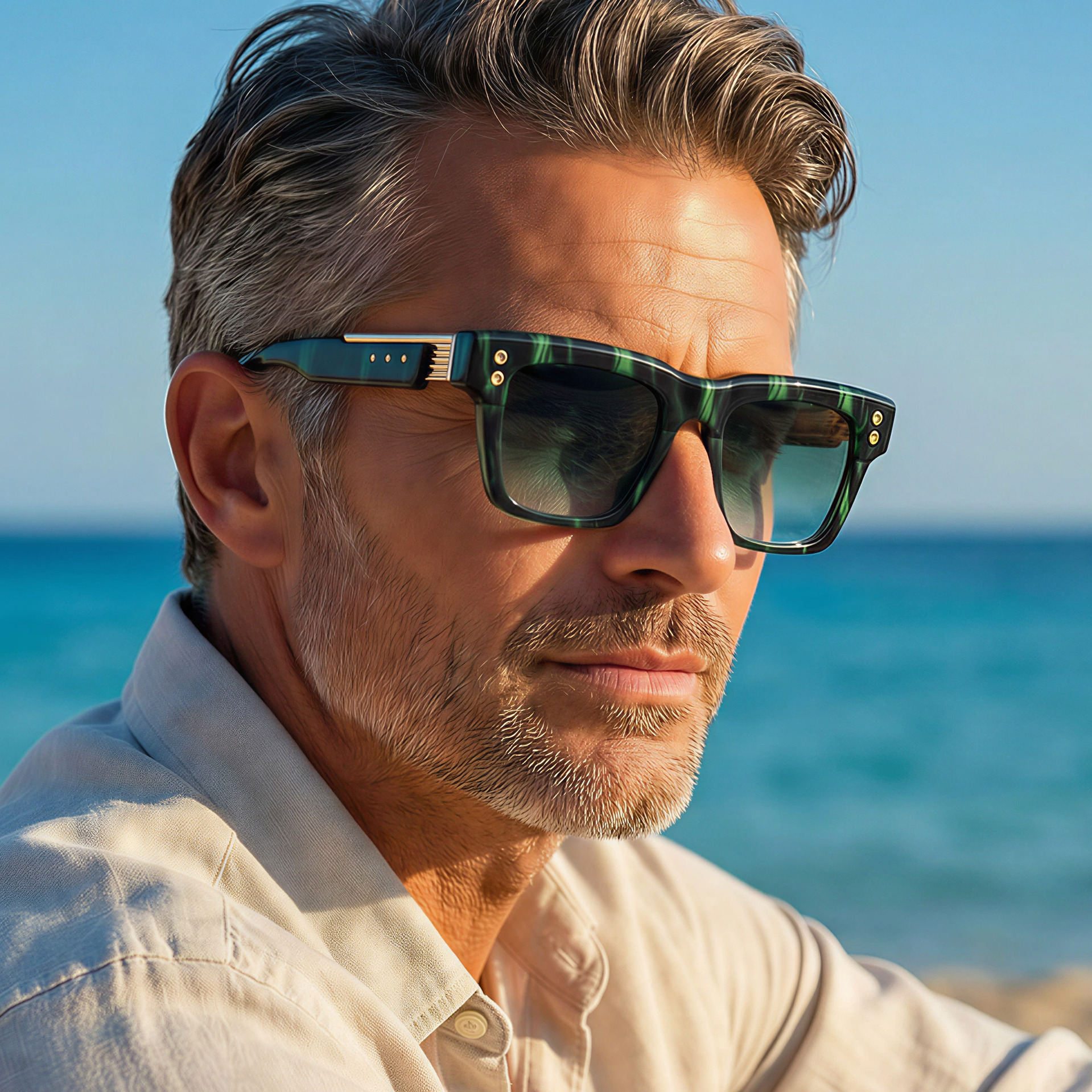 Men's Retro Square Photochromic Sunglasses - EU/US Fashion Style, Unique Design & UV400 Protection for Outdoor Activities