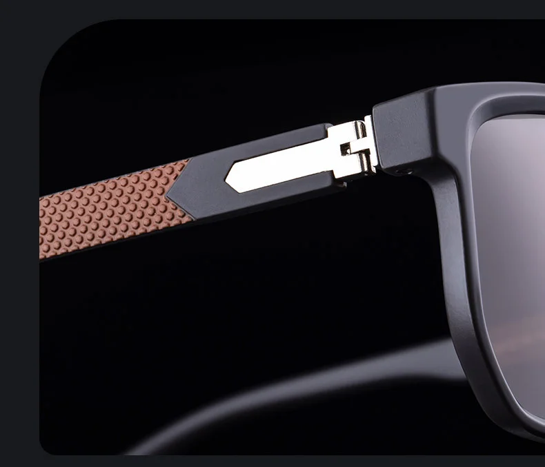 Black PC Men's Retro Square Polarized Sunglasses - Trendy Fashion Frame, Anti-Glare for Driving & Outdoor UV400 Protection - Details 5