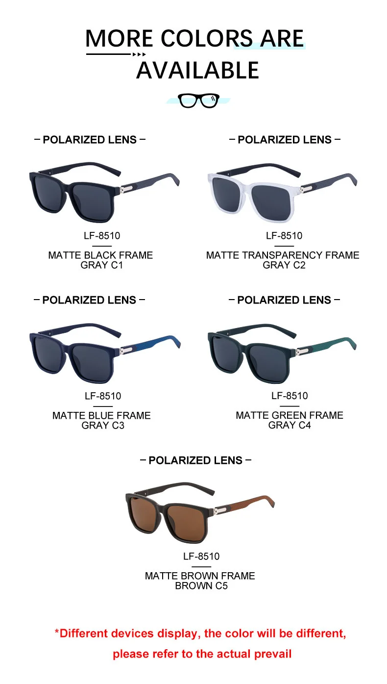 Black PC Men's Retro Square Polarized Sunglasses - Trendy Fashion Frame, Anti-Glare for Driving & Outdoor UV400 Protection - Details 14