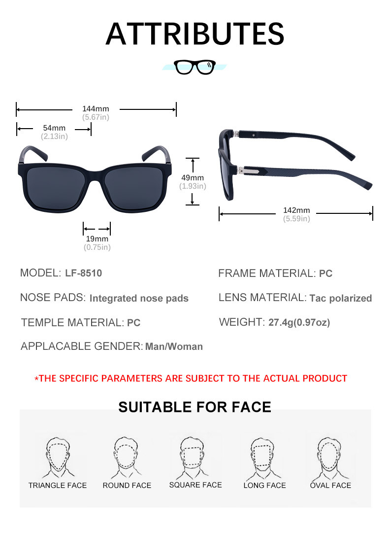 Black PC Men's Retro Square Polarized Sunglasses - Trendy Fashion Frame, Anti-Glare for Driving & Outdoor UV400 Protection - Details 15