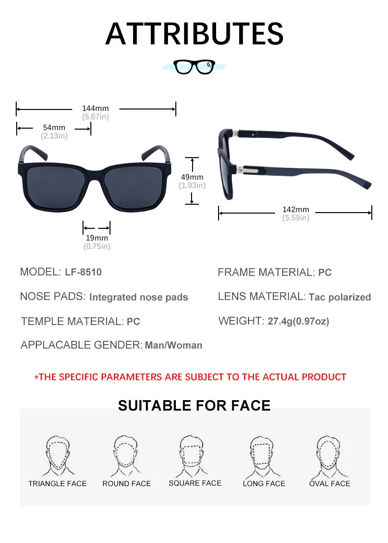 Black PC Men's Retro Square Polarized Sunglasses - Trendy Fashion Frame, Anti-Glare for Driving & Outdoor UV400 Protection - Details 15