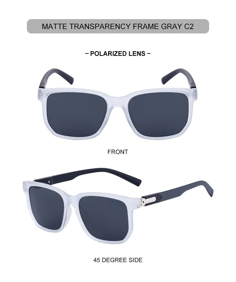 Black PC Men's Retro Square Polarized Sunglasses - Trendy Fashion Frame, Anti-Glare for Driving & Outdoor UV400 Protection - Details 17
