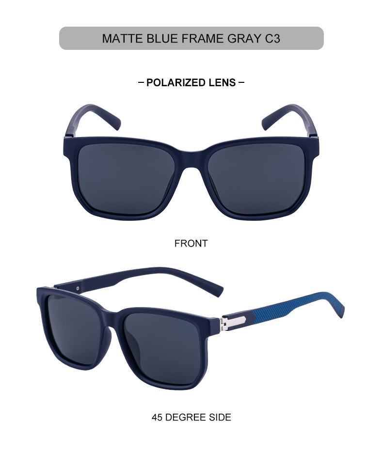 Black PC Men's Retro Square Polarized Sunglasses - Trendy Fashion Frame, Anti-Glare for Driving & Outdoor UV400 Protection - Details 18