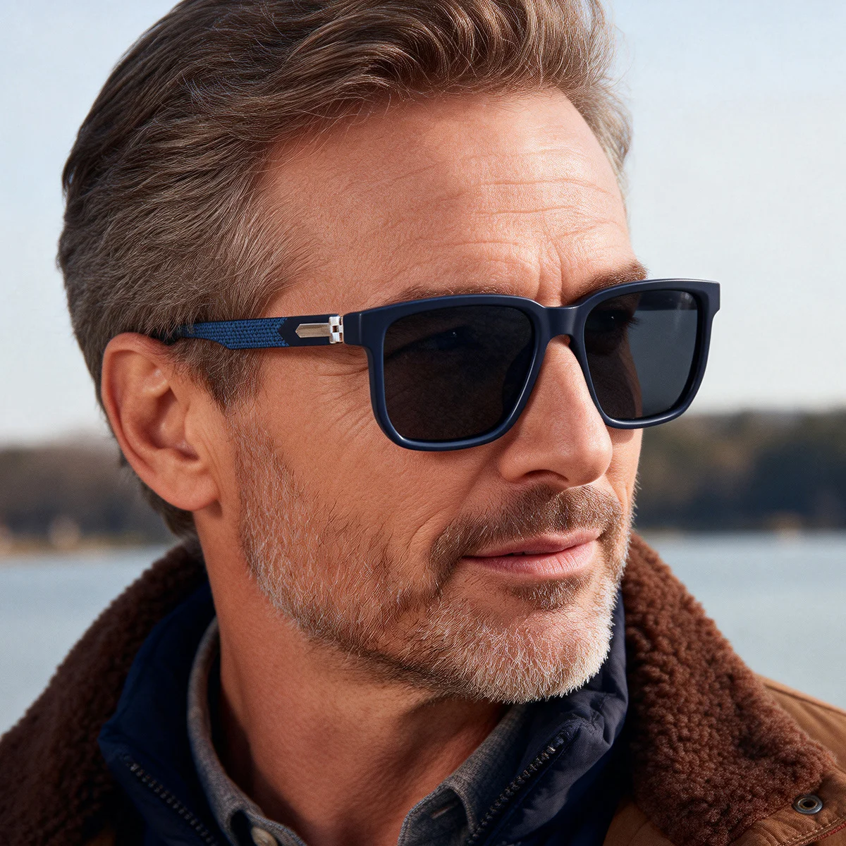 Men's Retro Square Polarized Sunglasses - Trendy Fashion Frame, Anti-Glare for Driving & Outdoor UV400 Protection