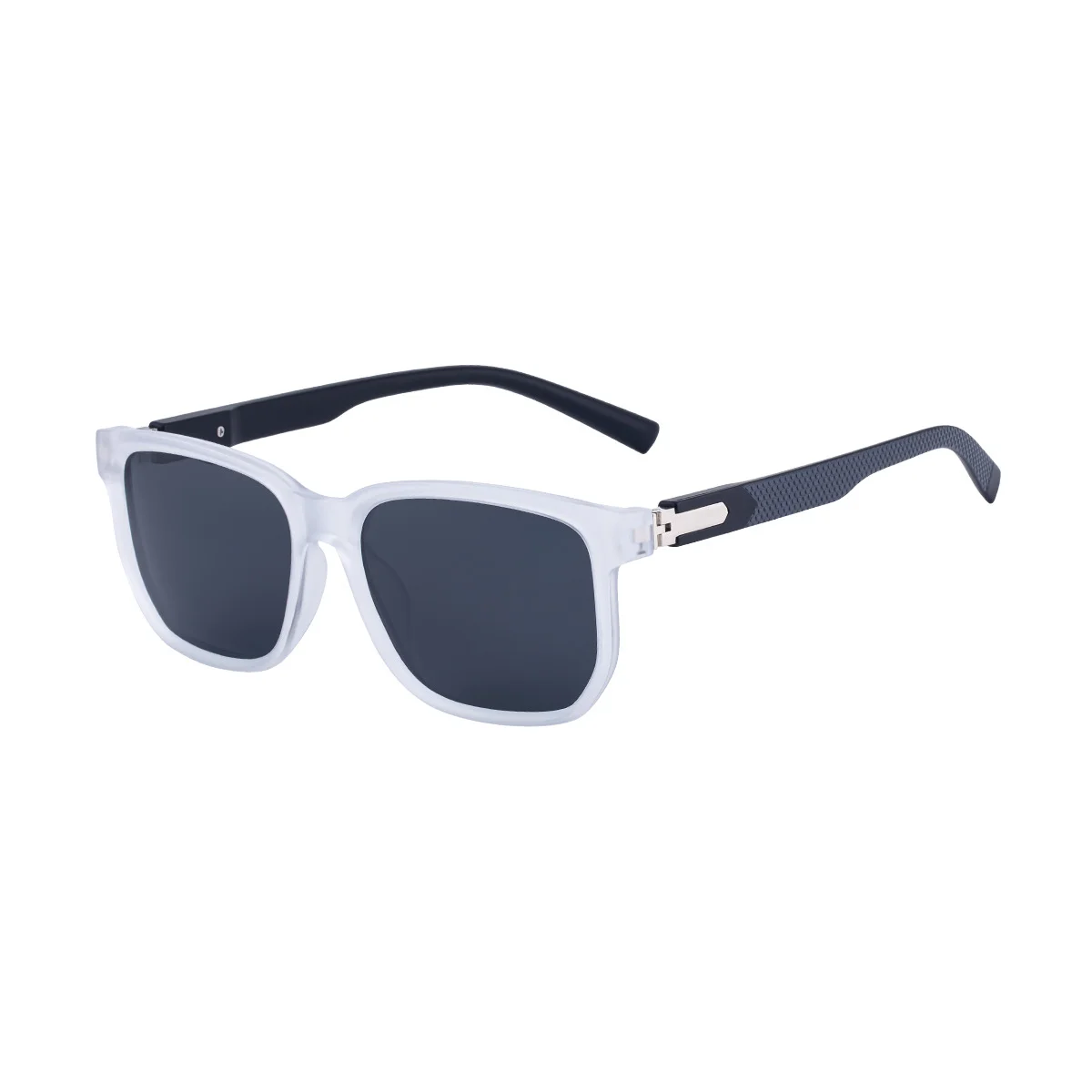 Black PC Men's Retro Square Polarized Sunglasses - Trendy Fashion Frame, Anti-Glare for Driving & Outdoor UV400 Protection - View 5