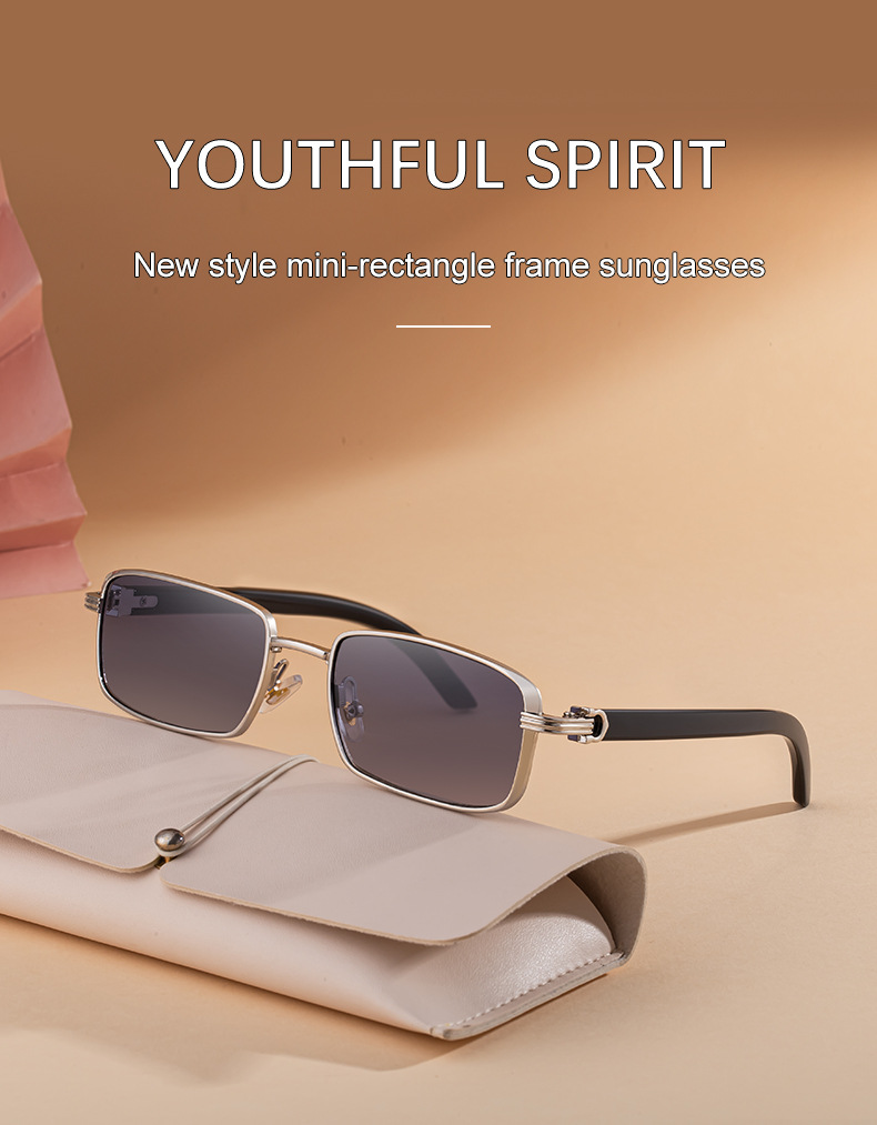 Black Zinc Alloy Men's Trendy Square Sunglasses - Stylish Zinc Alloy Frame, Durable & Lightweight with UV400 Protection for Outdoor Activities - Details 7