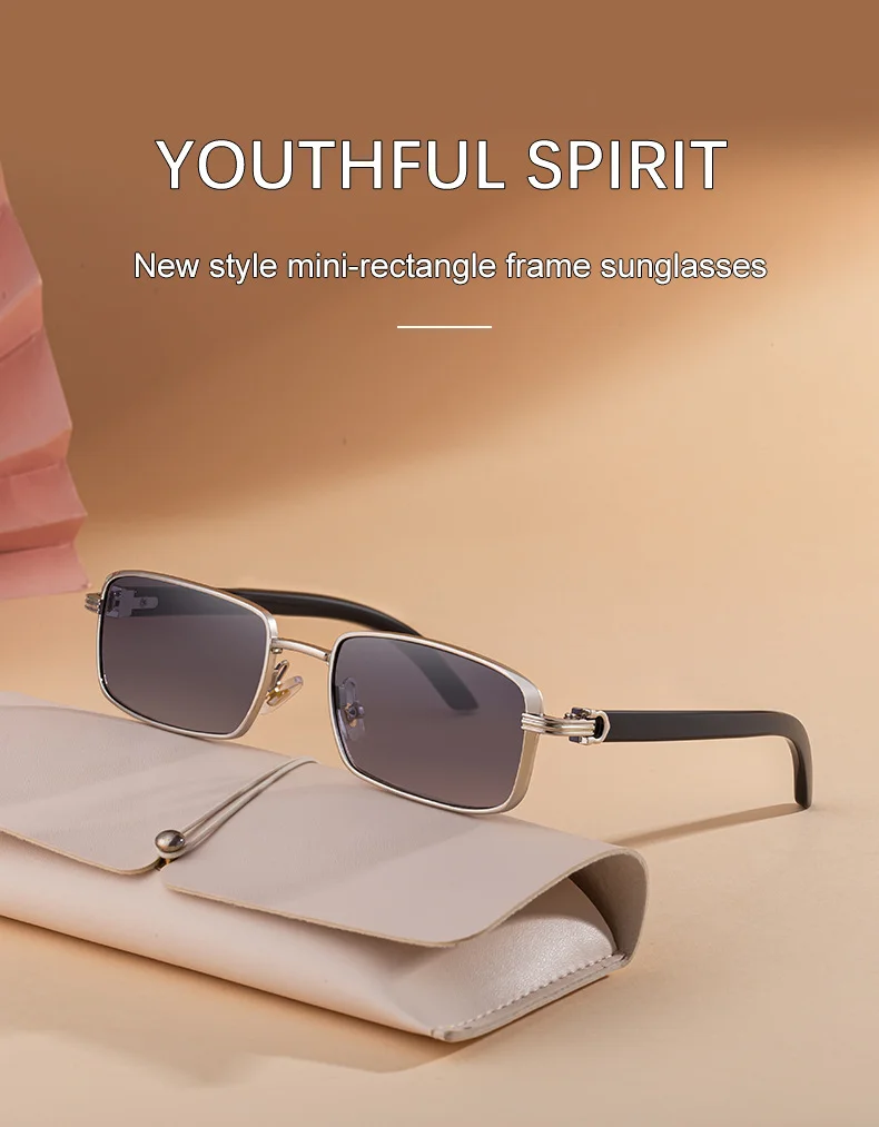 Black Zinc Alloy Men's Trendy Square Sunglasses - Stylish Zinc Alloy Frame, Durable & Lightweight with UV400 Protection for Outdoor Activities - Details 7