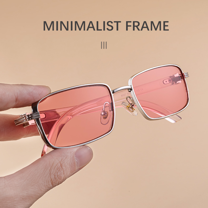 Black Zinc Alloy Men's Trendy Square Sunglasses - Stylish Zinc Alloy Frame, Durable & Lightweight with UV400 Protection for Outdoor Activities - Details 11