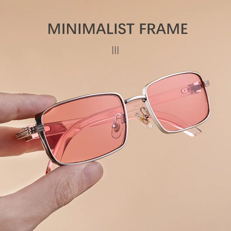 Black Zinc Alloy Men's Trendy Square Sunglasses - Stylish Zinc Alloy Frame, Durable & Lightweight with UV400 Protection for Outdoor Activities - Details 11