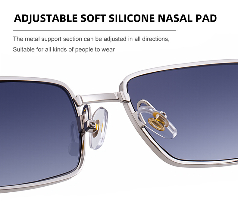 Black Zinc Alloy Men's Trendy Square Sunglasses - Stylish Zinc Alloy Frame, Durable & Lightweight with UV400 Protection for Outdoor Activities - Details 16
