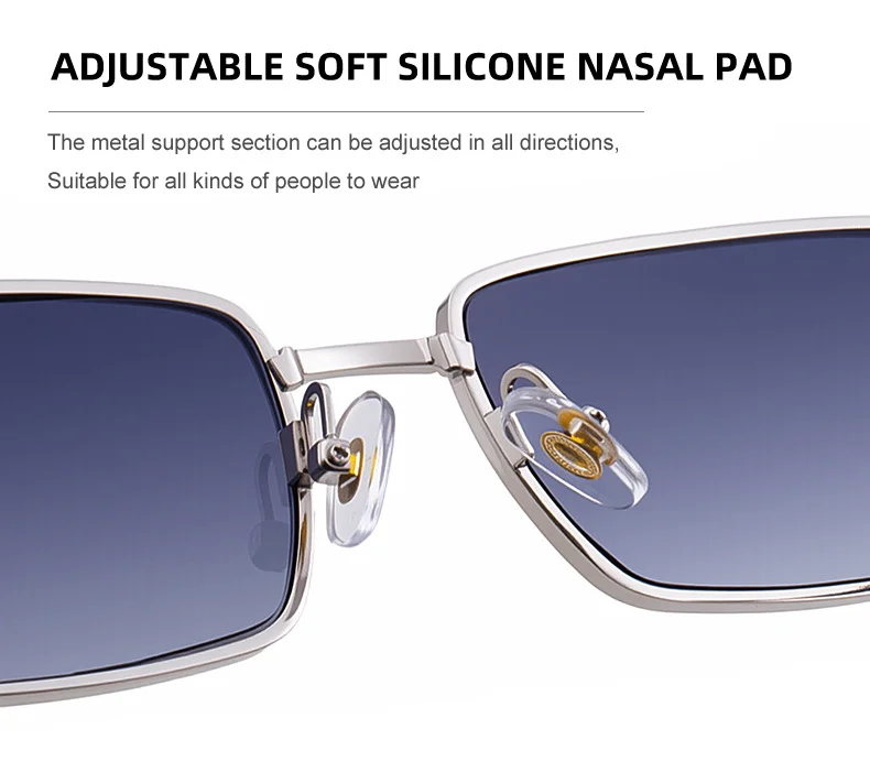 Black Zinc Alloy Men's Trendy Square Sunglasses - Stylish Zinc Alloy Frame, Durable & Lightweight with UV400 Protection for Outdoor Activities - Details 16