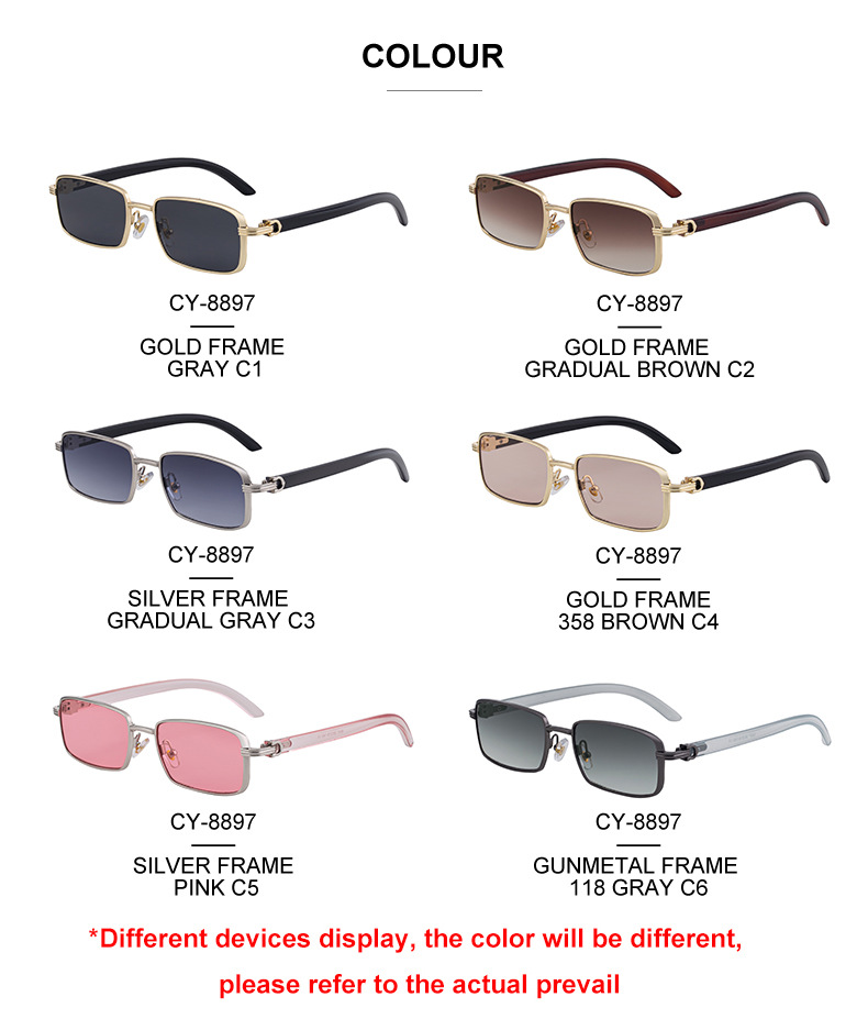 Black Zinc Alloy Men's Trendy Square Sunglasses - Stylish Zinc Alloy Frame, Durable & Lightweight with UV400 Protection for Outdoor Activities - Details 17