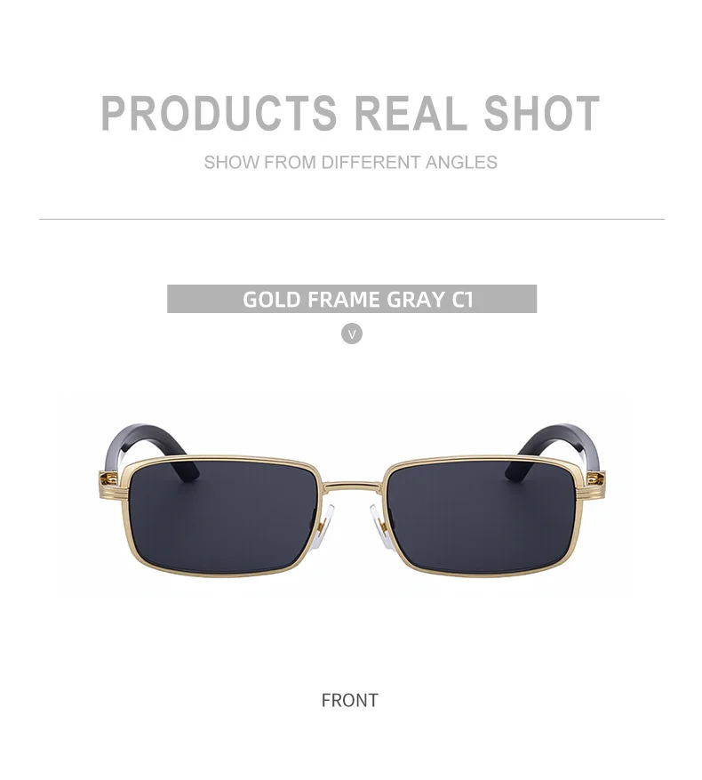 Black Zinc Alloy Men's Trendy Square Sunglasses - Stylish Zinc Alloy Frame, Durable & Lightweight with UV400 Protection for Outdoor Activities - Details 19