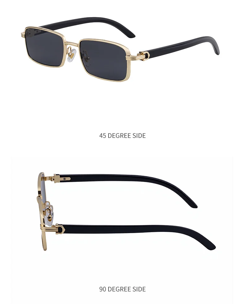 Black Zinc Alloy Men's Trendy Square Sunglasses - Stylish Zinc Alloy Frame, Durable & Lightweight with UV400 Protection for Outdoor Activities - Details 20