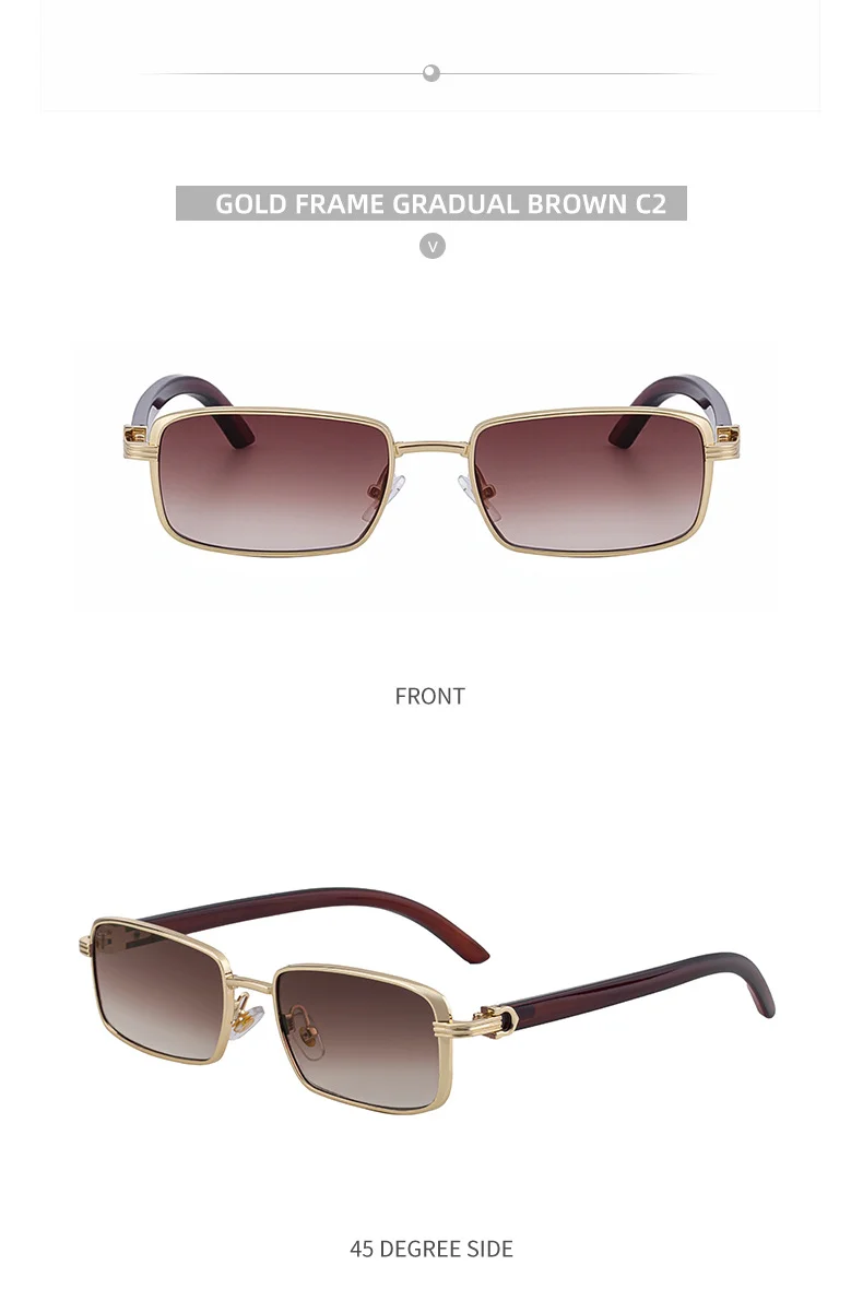 Black Zinc Alloy Men's Trendy Square Sunglasses - Stylish Zinc Alloy Frame, Durable & Lightweight with UV400 Protection for Outdoor Activities - Details 21