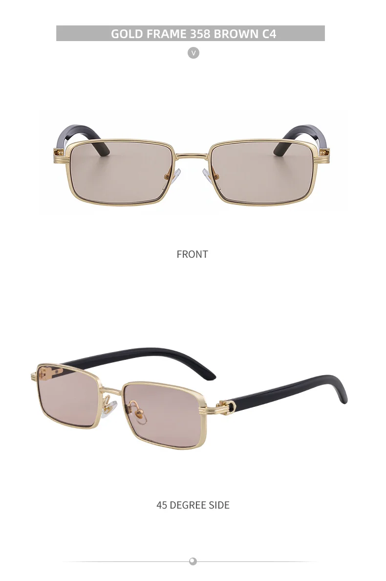 Black Zinc Alloy Men's Trendy Square Sunglasses - Stylish Zinc Alloy Frame, Durable & Lightweight with UV400 Protection for Outdoor Activities - Details 23