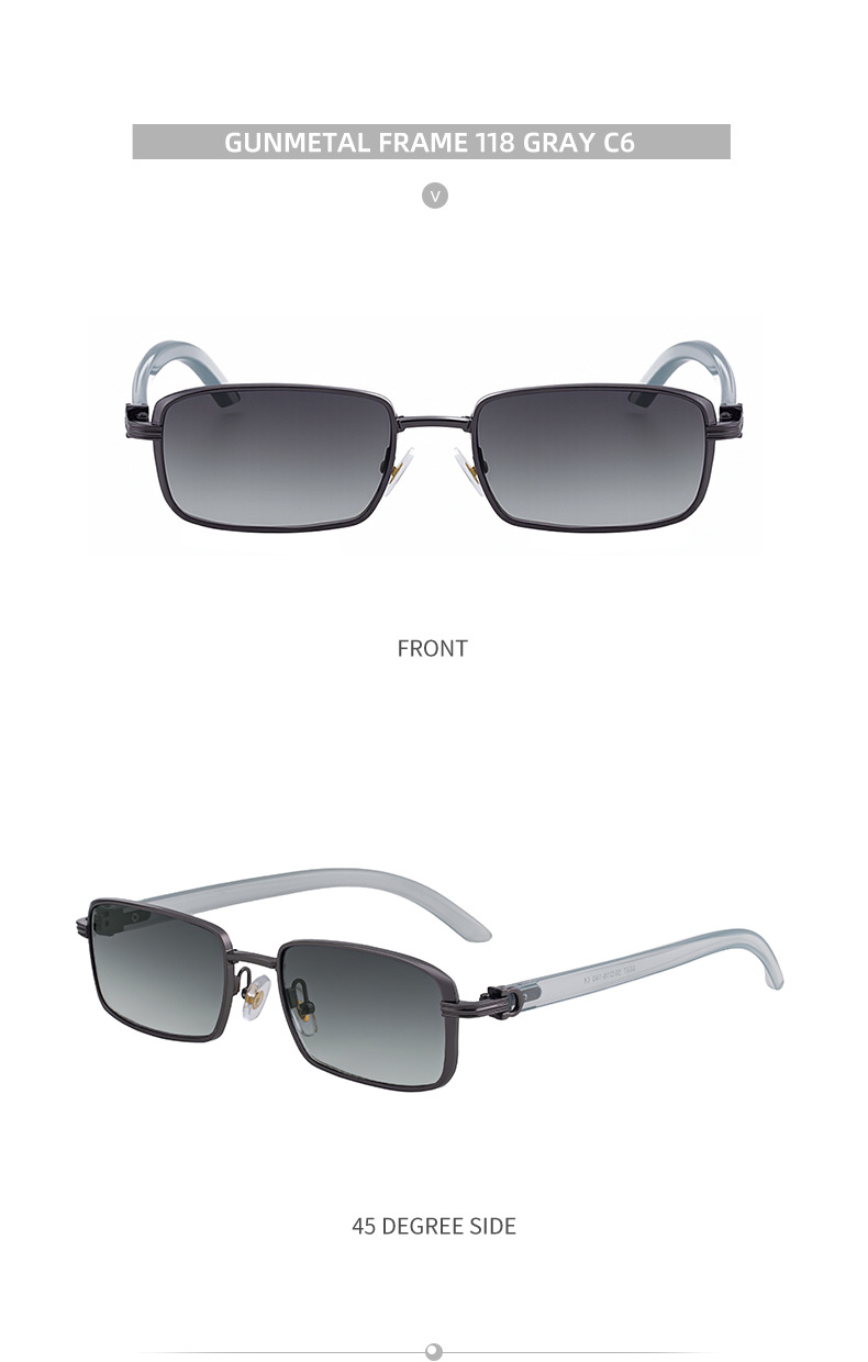 Black Zinc Alloy Men's Trendy Square Sunglasses - Stylish Zinc Alloy Frame, Durable & Lightweight with UV400 Protection for Outdoor Activities - Details 25