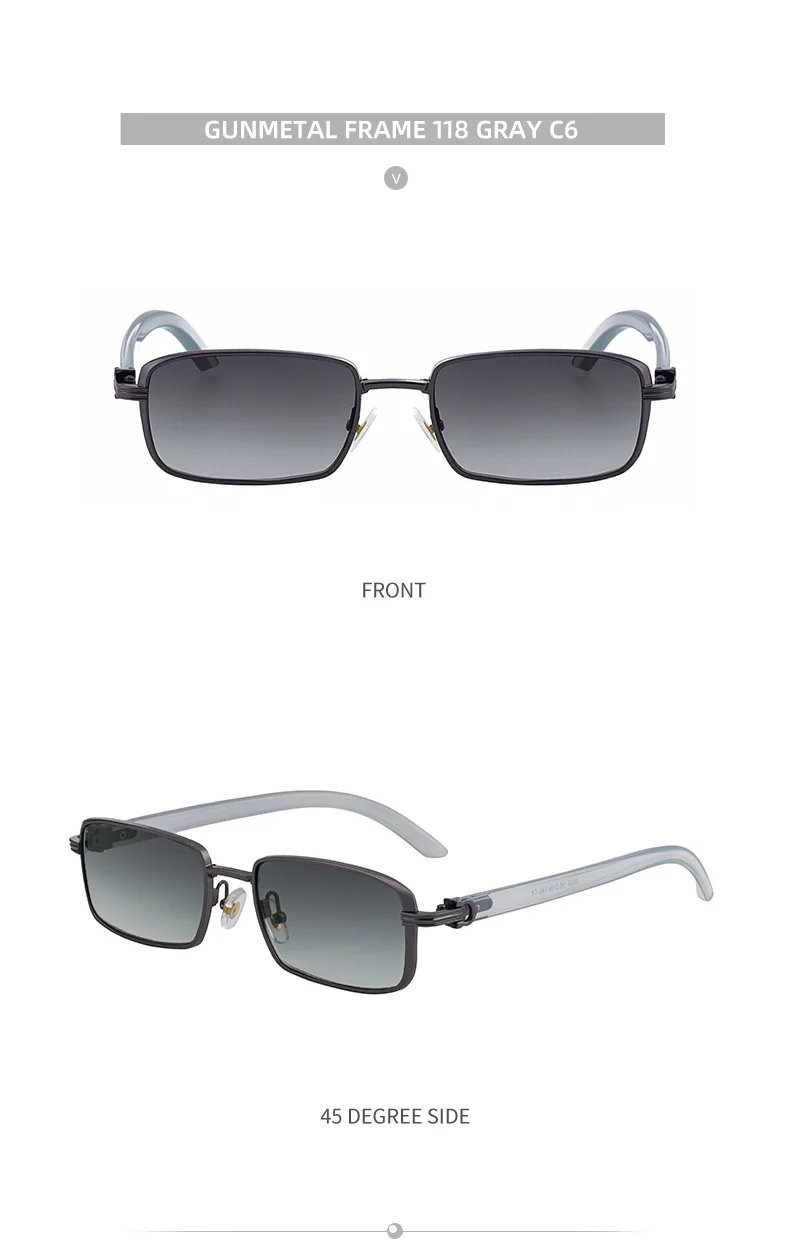 Black Zinc Alloy Men's Trendy Square Sunglasses - Stylish Zinc Alloy Frame, Durable & Lightweight with UV400 Protection for Outdoor Activities - Details 25