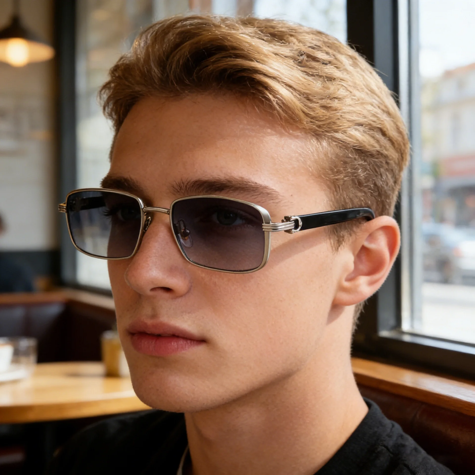 Men's Trendy Square Sunglasses - Stylish Zinc Alloy Frame, Durable & Lightweight with UV400 Protection for Outdoor Activities