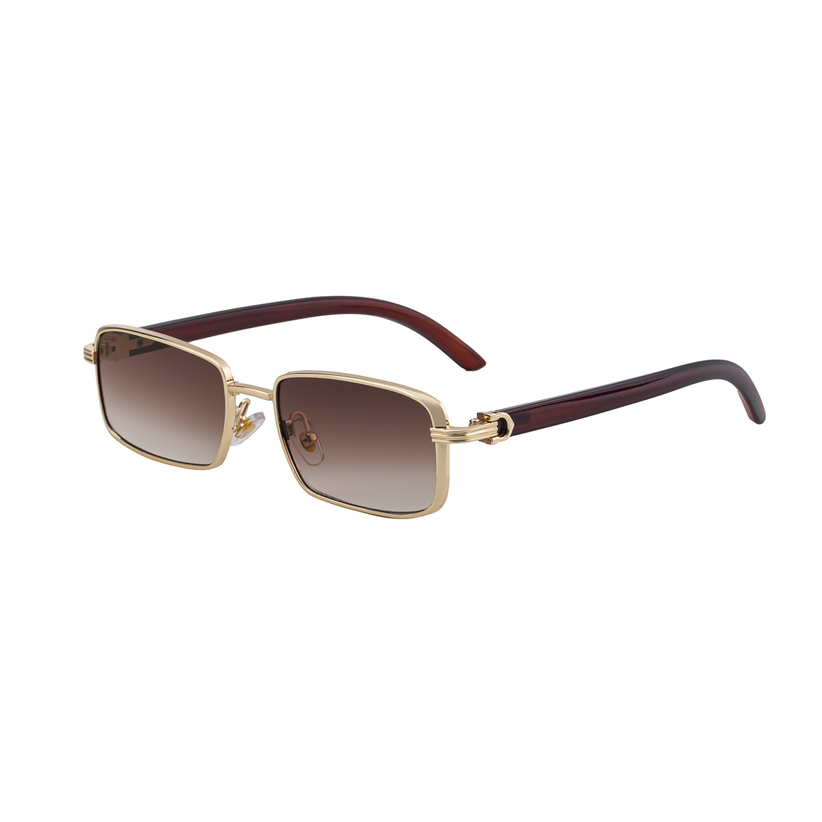 Black Zinc Alloy Men's Trendy Square Sunglasses - Stylish Zinc Alloy Frame, Durable & Lightweight with UV400 Protection for Outdoor Activities - View 5
