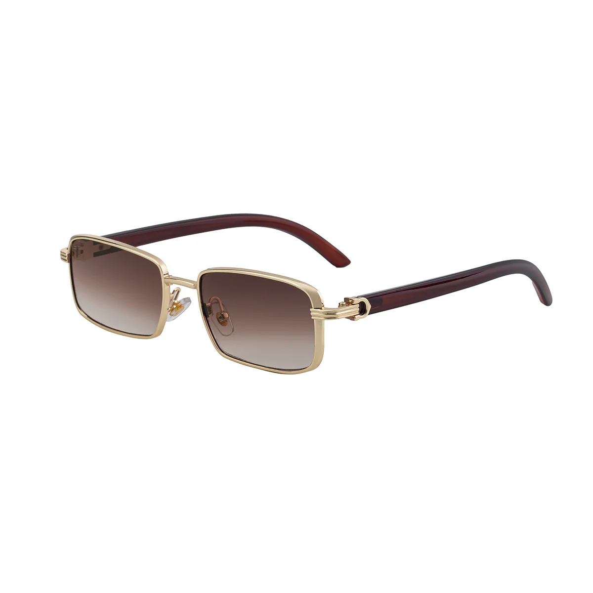 Black Zinc Alloy Men's Trendy Square Sunglasses - Stylish Zinc Alloy Frame, Durable & Lightweight with UV400 Protection for Outdoor Activities - View 5