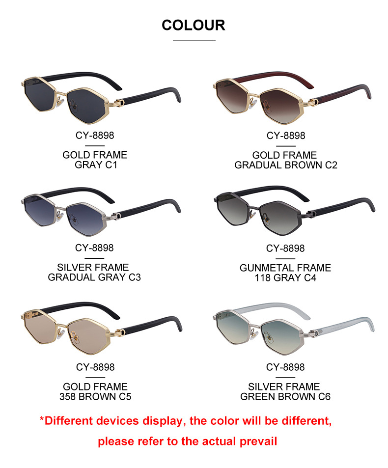 Women's Trendy Polygon Sunglasses - Unique Geometric Metal Frame – Chic Street Style & UV400 Sun Protection Details and Specifications