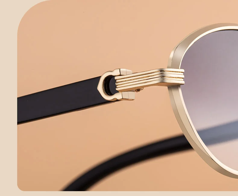 Black Zinc Alloy Women's Trendy Oval Full-Frame Sunglasses - Unique Design, Versatile All-Match Style & UV400 Protection for Outdoor Activities - Details 6