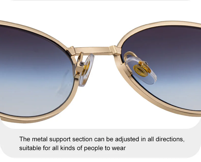 Black Zinc Alloy Women's Trendy Oval Full-Frame Sunglasses - Unique Design, Versatile All-Match Style & UV400 Protection for Outdoor Activities - Details 11