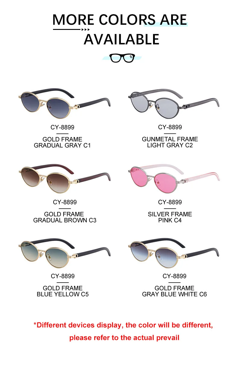 Black Zinc Alloy Women's Trendy Oval Full-Frame Sunglasses - Unique Design, Versatile All-Match Style & UV400 Protection for Outdoor Activities - Details 13