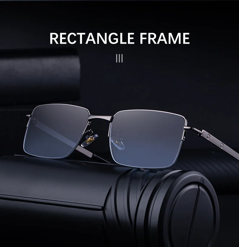 Black Zinc Alloy Men's Trendy Square Sunglasses - Unique Metal Frame Design – Stylish Outdoor Sun Protection & UV400 Shades - Details 7