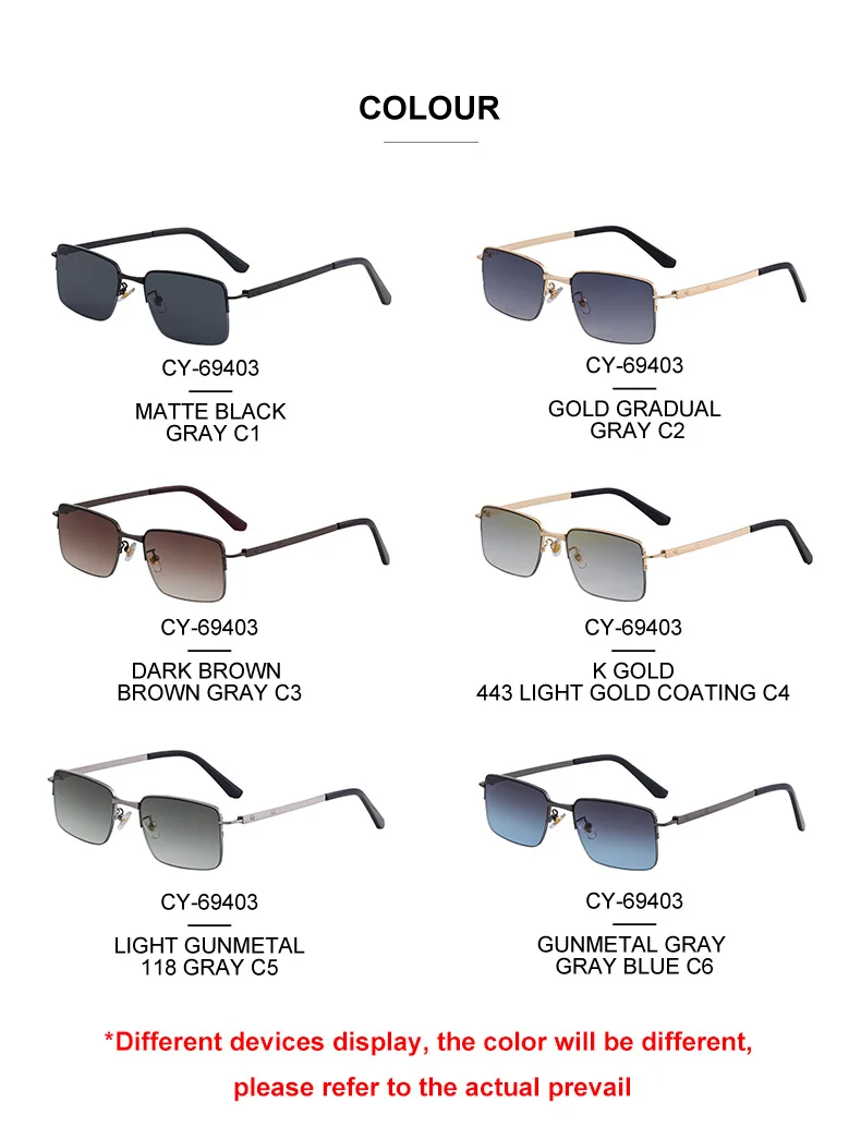Black Zinc Alloy Men's Trendy Square Sunglasses - Unique Metal Frame Design – Stylish Outdoor Sun Protection & UV400 Shades - Details 12