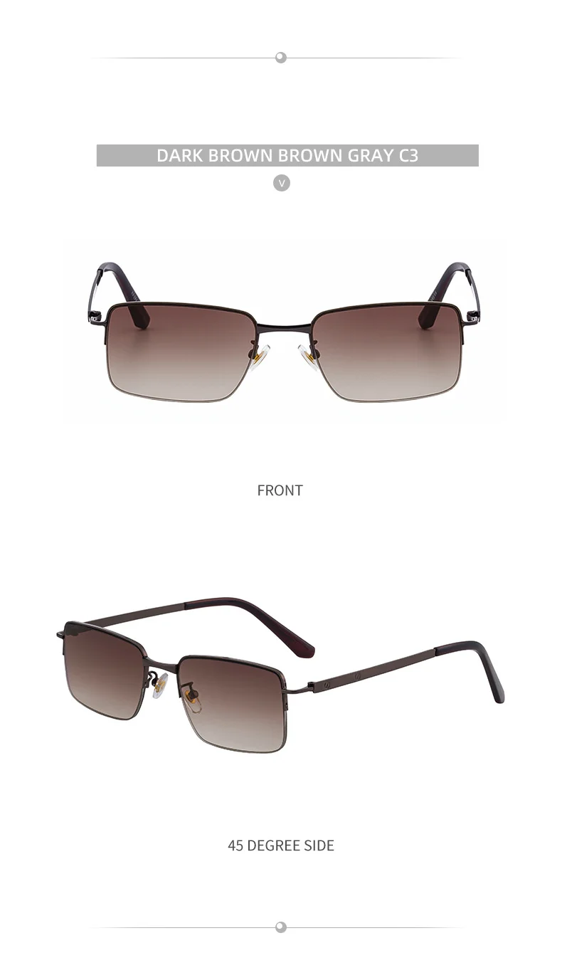 Black Zinc Alloy Men's Trendy Square Sunglasses - Unique Metal Frame Design – Stylish Outdoor Sun Protection & UV400 Shades - Details 17